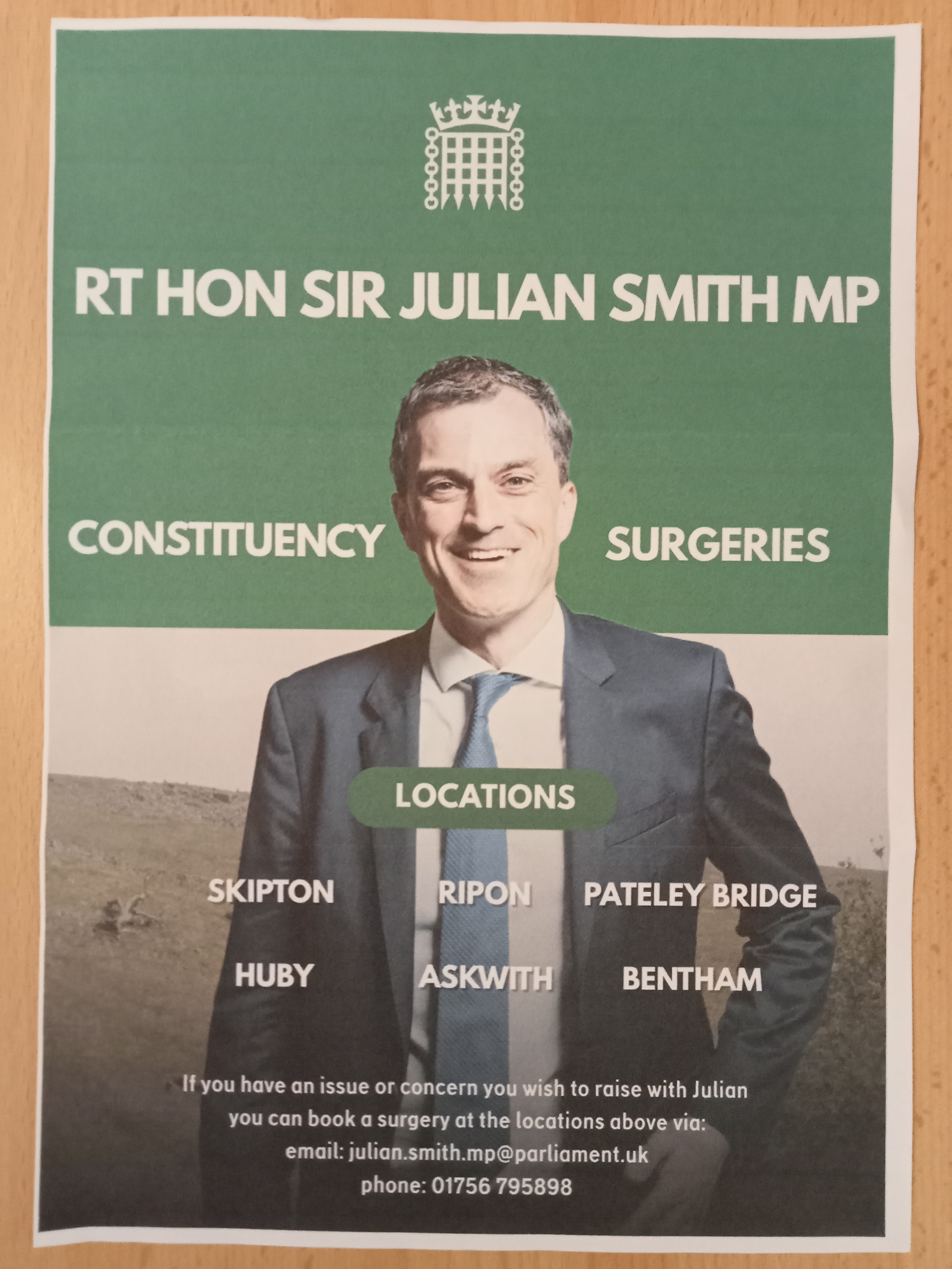 Julian Smith Surgeries poster 10.04.2026